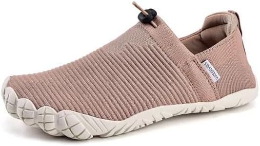 WateLves Water Shoes Womens Mens - Comfortable Lightweight Striped Pattern Barefoot Shoes for Beach Swim Pool Yoga Boating Water Aerobics(Brown,36)