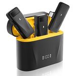 PILSAMAS Mini Wireless Lapel Lavalier Microphone for Android Phone USB C iPhone 15 2 Pack with Charge Case, Noise Canceling- Lav Mic, Clip On Microphone for Podcast Video Recording Streaming Singing