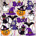 KatchOn, Purple Halloween Hanging Decorations - Large, Pack of 30 | Spooky Halloween Ceiling Swirls, Halloween Party Decorations | Halloween Hanging Swirls for Hanging Halloween Decorations Indoor