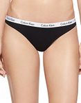 Calvin Klein Women's Carousel Thong Panty, Black/White/Grey Heather, (Pack of 3) (Medium)