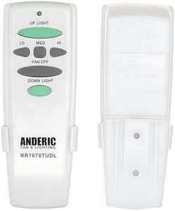 Anderic UC7078T for Hampton Bay Ceiling Fans - Remote Control with Wall Mount only (Receiver not Included) - CHQ7078T, UC7078T, Fan-HD, HD5 (with Up Light Key - RR7078TUDL)