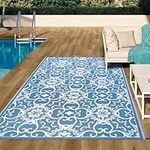 Famibay Outdoor Rugs Reversible Mat Plastic Straw Rugs Patio Rugs Waterproof Camping Rug Lightweight Picnic Blanket Rug for Indoor Balcony Garden Deck Backyard Front Porch Picnic Beach Trailer