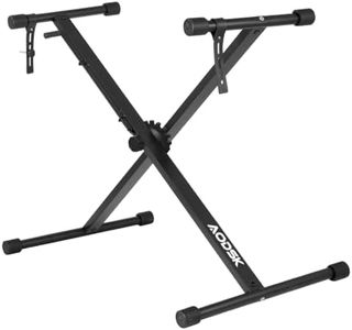 AODSK Single-X Keyboard Stand Adjustable Width & Height,Piano Stand with Locking Straps & Quick Release Mechanism-Adjust height in one second