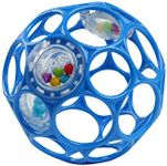 Bright Starts Oball Easy-Grasp Rattle BPA-Free Infant Toy in Blue, Age Newborn and up, 4 Inches