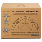 Panda Domes - 2V Geodesic Dome Hub Kit to Build 10ft to 16ft (~ 3m to 5m) Geodomes Using max. 5/8“ (16mm) Diameter Bamboo, Timber Plastic Metal Struts (not Included)