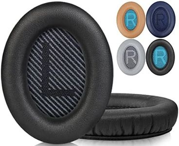 JALPolat® Replacement Earpads Cushions for Bose QuietComfort 35 (QC35) & Quiet Comfort 35 II (QC35 ii) / QC25 / QC45 Headphones, Ear Pads with Softer Leather, Noise Isolation Foam (Black)