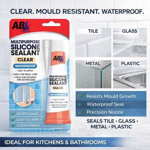 Clear Silicone Sealant, 2 x 70g Tubes – Waterproof Adhesive