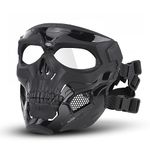 Airsoft Tactical Mask Skull Full Face Mask for Halloween Cosplay Costume (Black)