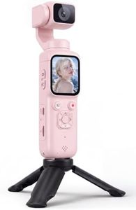 4K Vlogging Camera with AI Face Tracking, 330° Rotating Lens & WiFi, Pink