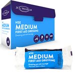 JFA Medical HSE Medium Sterile First Aid Wound Dressing Bandage with Pad 12 x 12cm - Pack of 10 Bandages