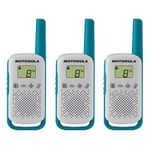 Motorola Talkabout T114TP White/Blue 16 Mile 2 Way Radio Three Pack