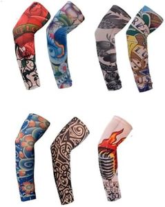 LORJE Tattoo Sleeves, 7Pcs Stretchy Arm Sleeves Fake Tattoos Sleeves to Cover Arms Sun Protection Sleeves Costume Tattoo Sleeve Covers Temporary Designs Tribal Tattoo Sleeve