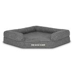 Replacement Outer Cover Only For The Dog's Bed Orthopaedic Corner Bed, Washable Oxford Fabric, Large Grey Linen