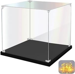KOLIPI Acrylic Display Case for Collectibles Assemble Clear Acrylic Display Box for Lego Alternative Glass Case for Showcasing Figures Doll Toys Home Storage(14.2x11x12 inch, 36x27x30 cm)