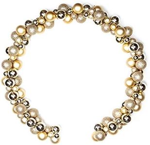 Costyleen 6 Feet Christmas Garland Balls Ornaments Shatterproof Christmas Bulb Garland Outdoor Indoor Hanging Decors Home Party Xmas Tree Decorative Luxury Golden