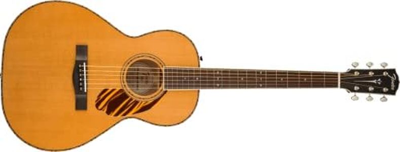 Fender Paramount PS-220E Parlor Acoustic Guitar, Natural, with Case