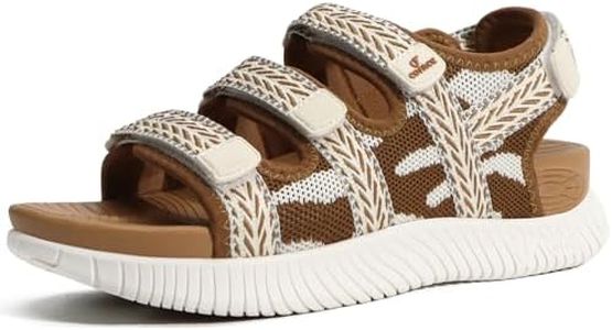 COFACE Womens Walking Sandals with Arch Support 2026 Comfortable Orthopedic Hiking Sport Sandals for Women Size 9 Khaki-White Orthotic Thick Cushion for Plantar Fasciitis