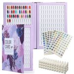 Acycoin2A 216 Nail Color Chart Display Gel Polish Color Book with 240 False Nail Tips and Number Sticker (A)