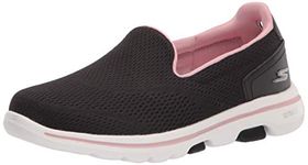 Skechers Womens GO Walk 5 - Ocean Sparkle Black/LT. Pink Walking Shoes -7 UK (10 US) (124244)