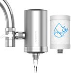 WINGSOL WINGSOL PFAS Water Filter, Stainless-Steel 360° Rotating Faucet Water Filter Removes PFAS, PFOA/PFOS, Chlorine, Heavy Metals & Bad Taste, 350G Long Lasting Sink Water Filter, WS-FM002-PAC