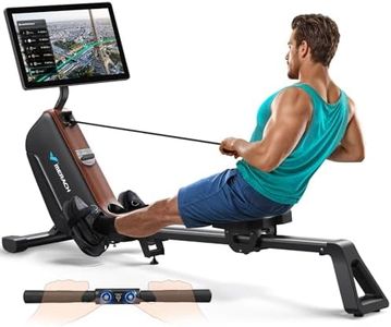 MERACH Rudergerät für Zuhause Klappbar mit 21,5-Zoll-HD-Drehbildschirm, Automatischem Widerstand per App, 16-stufigem Leisem Schwungrad, Intelligenten Magnetischen Rowing Machine for Home(R15B3)