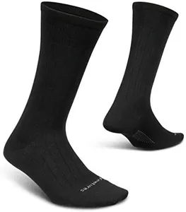 Feetures Everyday Ultra Light Cushion Crew Sock for Men - Moisture-Wicking Socks - Black, M (1 Pair)
