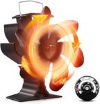 Signstek Wood Stove Fan Log Burner Fan Wood Burner Fireplace Fan Big 6 Blades Fan Heat Powered Eco Fireplace Fans Silent for Wood/Log Burner/Fireplace