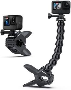 Sametop Jaws Flex Clamp Mount with Adjustable Gooseneck Compatible with GoPro Hero 13, 12, 11, 10, 9, 8, 7, 6, 5, 4, Session, 3+, 3, 2, 1, Max, Hero (2018), Fusion, DJI Osmo Action Cameras