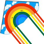 HONBO Rainbow Delta Kites for Adults-Beginner kite for kids Easy to fly - Kit Line and Swivel Included- Good for Outdoor Games and Summer The Beach Toys for Kids