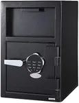 Depository Safe Digital Depository Safe Box, 13.7'' X 15.7'' X 19.2'' Electronic Steel Safe with Keypad, Locking Drop Box with Slot, Metal Lock Box with Two Emergency Keys for Your Valuables