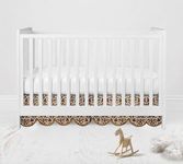 Bacati Crib Skirt, Damask Chocolate