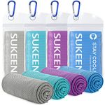 Sukeen Cooling Towel 4 Pack Fitness Towel (100 x 30cm), Cooling Gym Towel Quick Dry Ice Towel Golf Towel Yoga Towel Sports Cooling Towels for Neck and Face,Cool Towel for Instant