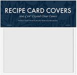 Jot & Mark 4x6 Recipe Card Protector Sleeves | Crystal Clear Covers Protect Your Recipes From Kitchen Messes