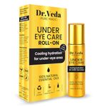 Dr. Veda Under Eye Roll-On Cream for Dark Circles, Puffiness & Fine Lines | Eye Bag Remover | Cooling, Brightening & Hydrating Natural Formula | Anti-Wrinkle | For Men & Women | 10 ml
