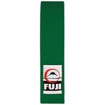 Fuji Solid Rank Karate Judo TKD Belts - Premium Cotton Belt with Durable Stitching - Ideal for Mixed Martial Arts (Green, 1)