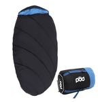 Pod Adult Sleeping Bag for Adults, Teens, Kids, 1 Person, 2 Season, Spacious, Comfortable, Warm, Portable, Indoor & Outdoor Use, Camping, Hiking, Backpacking, Travelling, Compression Bag, Black