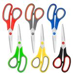 JIHEKJ All Purpose Stainless Steel Sharp Scissors, Right / Left Handed (6-Pack)