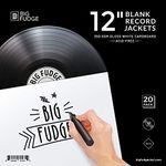 Big Fudge Pro Blank Album Jackets - 12 Inch x White - 20 Vinyl Record Covers (350gsm) - Album Cover for Records with Inner Sleeves and Outer Sleeves