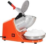 ZENY Ice Crushers Machine Electric Snow Cone Maker Stainless Steel Shaved Ice Machine 145lbs Per Hour (Orange)