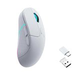 Keychron M3 Wireless Mouse, PAW3395 Sensor with Programmable Macro Button 26,000 DPI Supports 2.4 GHz/Bluetooth 5.1, 79g Ultra-Light Ergonomic Design Up to 70 Hours Using for PC Mac Laptop - White