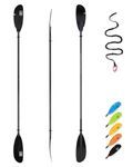 OCEANBROAD Adjustable Carbon Fishing Kayak Paddle - 94in/240cm-98in/250cm-102in/260cm Carbon Fiber Shaft Paddles Kayaking Fishing Oar with Paddle Leash