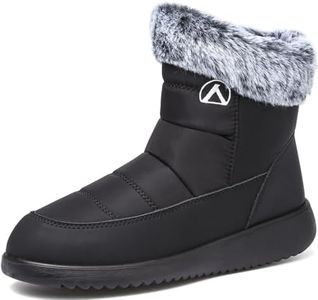 VTASQ Invierno Botas de Nieve Botas para Hombre Calentar Forrada Impermeables Planas Botas para Mujer cálida Antideslizante Botín Ligero de Tobillo Unisex Negro 38 EU