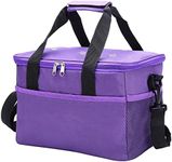 Knitting Bag for Yarn Storage LEMESO Yarn Storage Knitting Bag Yarn Wool Crochet Hook Needles Accessories Organiser, Yarn Tote Storage Portable Individual Compartments & High Capacity, Purple