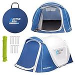 Active Era® Pop Up Tent - 2 Layer Waterproof 2 Person Pop-Up Tent – 100% Storm Tested with Advanced Ventilation and Easy-Pitch Construction - Perfect for Camping and Festivals (Blue)