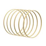 Worown 6 Pack 10 Inch Bamboo Floral Hoops, Wooden Wreath Rings for Making Wedding Wreath Decor and Wall Hanging Crafts