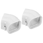 MECCANIXITY PVC Decorative Line Cover 2.95" W x 2.56" H 45° Elbow Tubing for Air Conditioner, Heat Pump (White, Pack of 2)