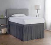 Dorm Room Bed Skirt,Extended Bed Skirt Twin XL,Extra Long Dorm Room Bed Skirt,College Room Dorm Bed Skirt,100% Soft Microfiber Bed Skirt-Twin XL 46" Dark Grey