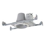 HALO E26 4 in. Steel Recessed Lighting Housing for New Construction Ceiling, Non-IC, Air-Tite with Adjustable Socket Bracket, Silver, (E4TATSB)