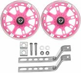 Bicycle Training Wheels for Kids, Cycling Training Wheels, Universal Auxiliary Wheel Junior Wheel Stabiliser for 12, 14, 16, 18, 20 Inch Kids' Single Speed Bike Rubber Wheels (Pink)