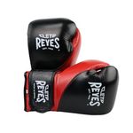 CLETO REYES High Precision Boxing Gloves with Hook and Loop Closure for Training and Heavy Punching Bags for Men and Women, MMA, Kickboxing, Muay Thai, 10 oz, Black Red